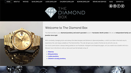 The Diamond Box Website Screen Grab